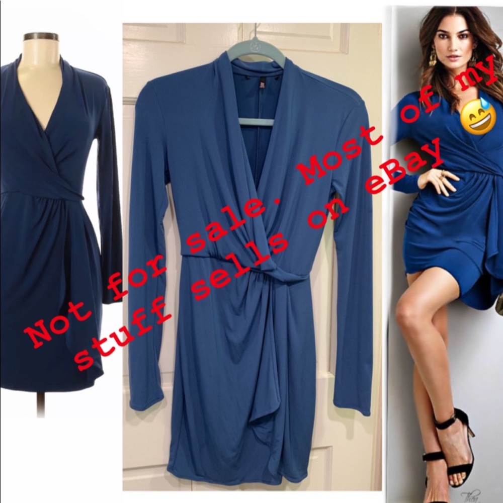 Victoria’s Secret Blue Faux Wrap Dress sz XS